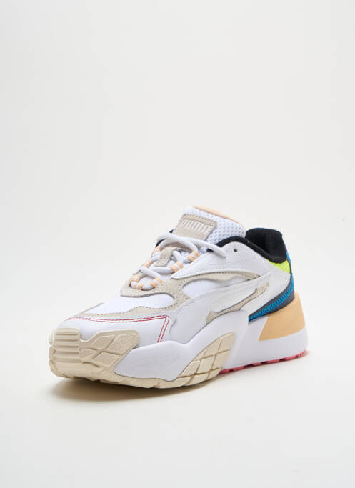 Baskets tissage satiné talon de 4 à 6cm blanc PUMA femme