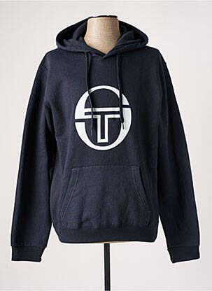 Sweat-shirt à capuche finition bords-côtes manches longues noir SERGIO TACCHINI homme