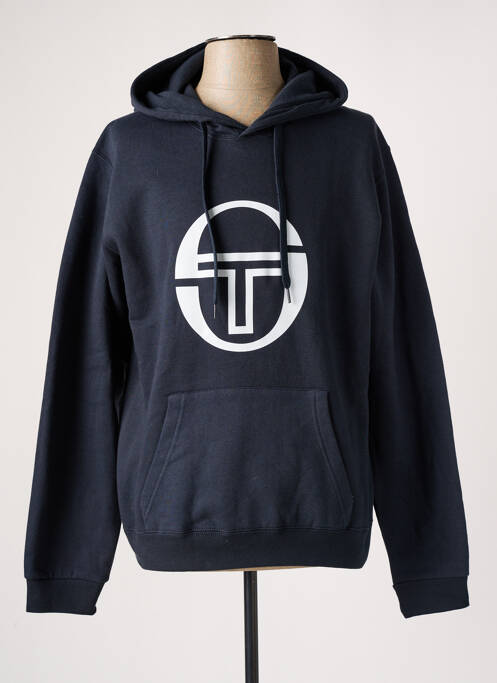 Sweat-shirt à capuche finition bords-côtes manches longues noir SERGIO TACCHINI homme