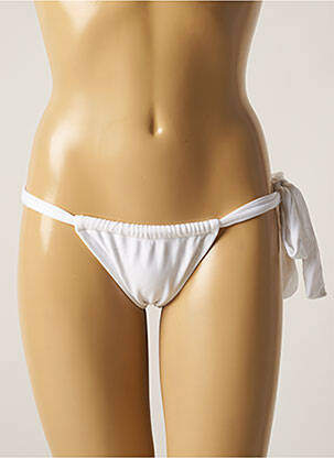 Bas de maillot de bain tissage satiné bikini blanc RIO DE SOL femme