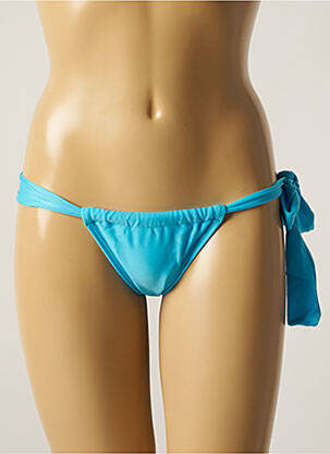 Bas de maillot de bain effet matière satinée bikini bleu RIO DE SOL femme