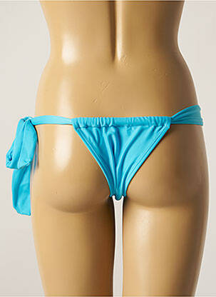 Bas de maillot de bain effet matière satinée bikini bleu RIO DE SOL femme