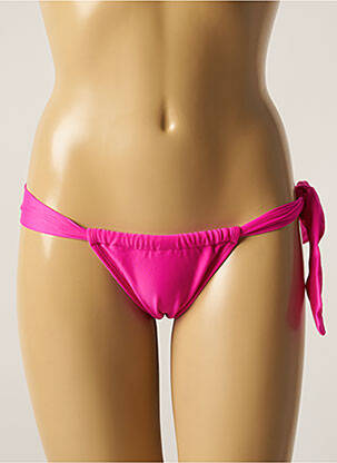 Bas de maillot de bain effet matière satinée bikini rose RIO DE SOL femme