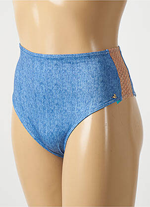 Bas de maillot de bain tissage satiné culotte bleu ELLIS femme