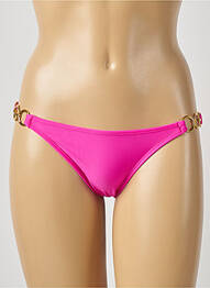Bas de maillot de bain effet matière satinée bikini rose RIO DE SOL femme