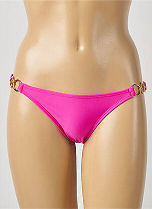 Bas de maillot de bain effet matière satinée bikini rose RIO DE SOL femme