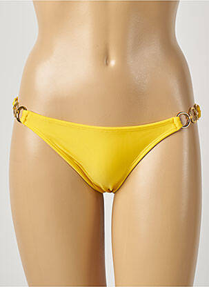 Bas de maillot de bain effet matière satinée bikini jaune RIO DE SOL femme