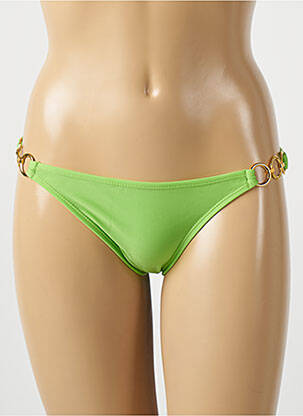 Bas de maillot de bain effet matière satinée bikini vert RIO DE SOL femme