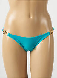 Bas de maillot de bain effet matière satinée bikini bleu RIO DE SOL femme