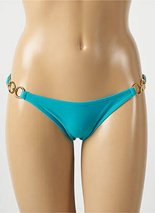 Bas de maillot de bain effet matière satinée bikini bleu RIO DE SOL femme