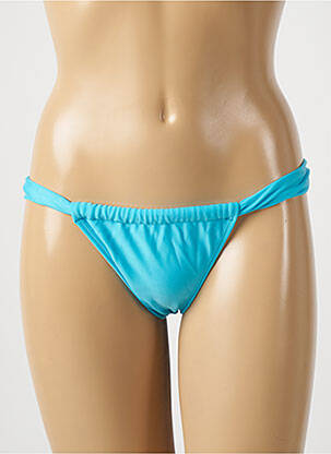 Bas de maillot de bain effet matière satinée bikini bleu RIO DE SOL femme