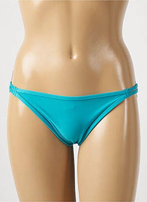 Bas de maillot de bain effet matière satinée bikini bleu RIO DE SOL femme