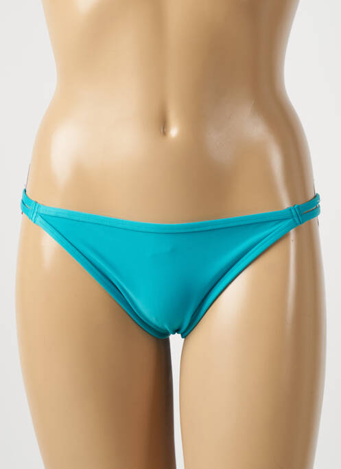 Bas de maillot de bain effet matière satinée bikini bleu RIO DE SOL femme