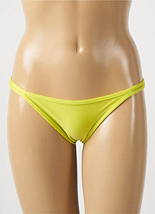 Bas de maillot de bain effet matière satinée bikini jaune RIO DE SOL femme