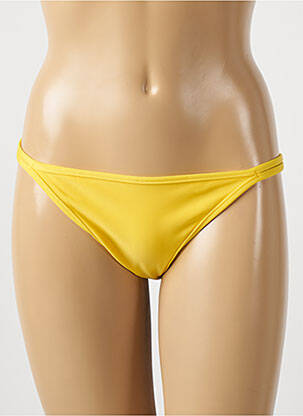Bas de maillot de bain effet matière satinée bikini jaune RIO DE SOL femme
