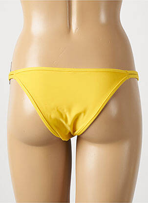 Bas de maillot de bain effet matière satinée bikini jaune RIO DE SOL femme