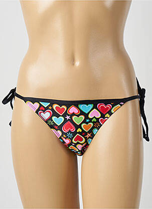 Bas de maillot de bain imprimé fantaisie bikini noir RIO DE SOL femme