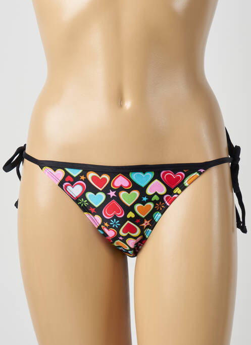 Bas de maillot de bain imprimé fantaisie bikini noir RIO DE SOL femme