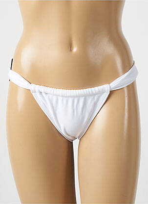 Bas de maillot de bain tissage satiné bikini blanc RIO DE SOL femme