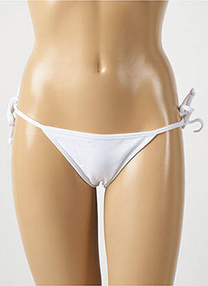 Bas de maillot de bain tissage satiné bikini blanc RIO DE SOL femme