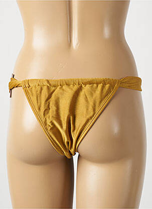 Bas de maillot de bain effet matière satinée bikini jaune RIO DE SOL femme