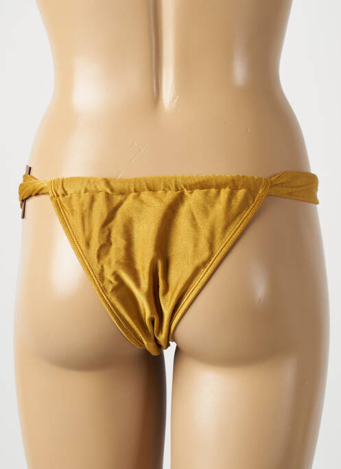 Bas de maillot de bain effet matière satinée bikini jaune RIO DE SOL femme