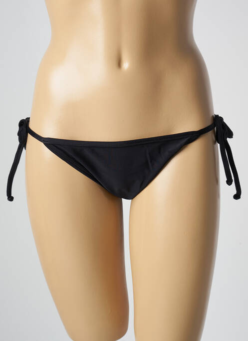 Bas de maillot de bain effet matière satinée bikini noir RIO DE SOL femme