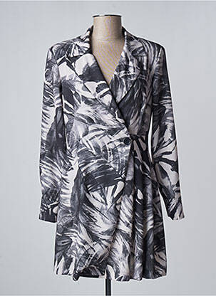 Robe courte manches longues manches longues gris ANGELA DAVIS femme