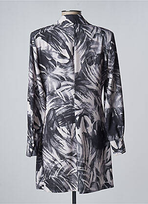 Robe courte manches longues manches longues gris ANGELA DAVIS femme