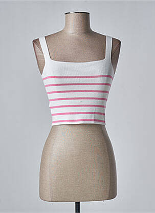 Pull coupe cintrée fines bretelles blanc THE LULÙ femme
