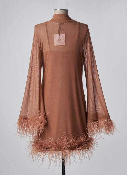 Robe mi-longue marron LUMINA pour femme
