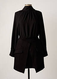 Robe courte fermeture zippée au dos manches longues noir ANGELA DAVIS femme