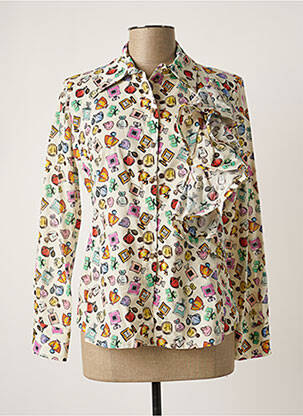Chemisier coupe cintrée manches longues beige ANGELA DAVIS femme
