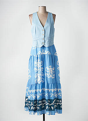 Robe longue bleu ANGELA DAVIS femme