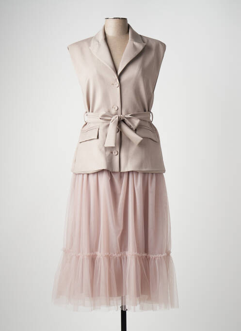 Robe longue beige ANGELA DAVIS femme