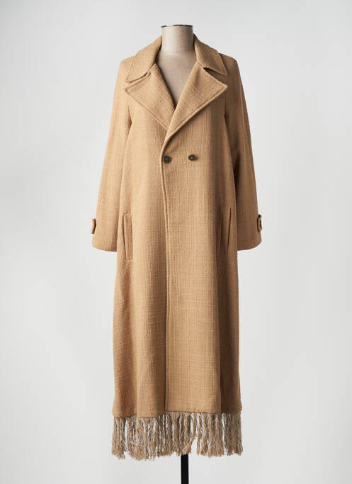 Manteau long beige ANGELA DAVIS pour femme