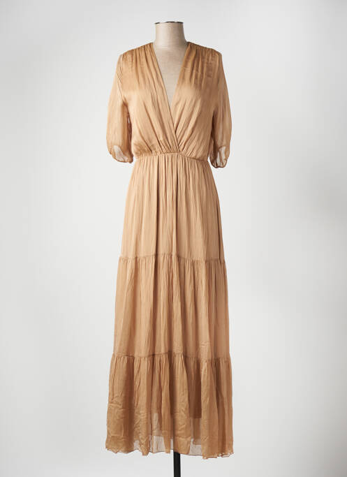 Robe longue beige ANGELA DAVIS pour femme