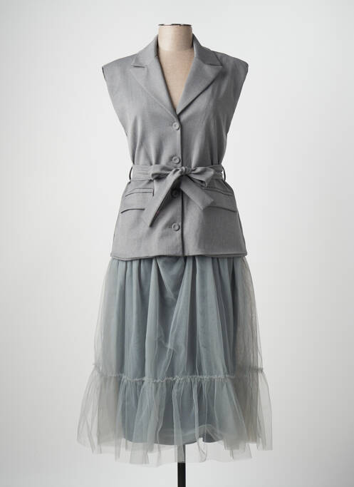 Robe longue gris ANGELA DAVIS pour femme