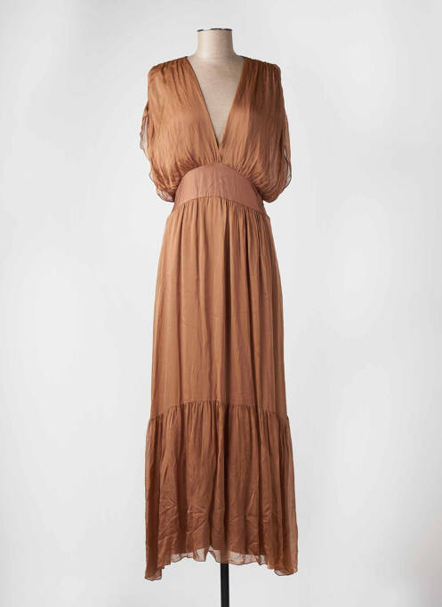 Robe longue marron ANGELA DAVIS pour femme