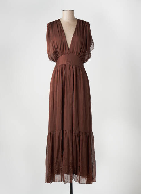 Robe longue marron fonce ANGELA DAVIS pour femme