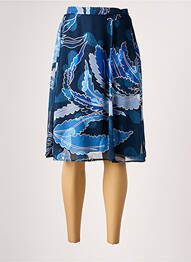 Jupe mi-longue taille à pinces bleu GREGORY PAT femme