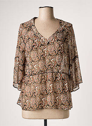 Blouse légère et transparente manches 3/4 noir MERI & ESCA femme