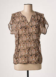 Blouse légère et transparente manches courtes beige MERI & ESCA femme