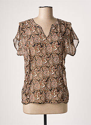 Blouse légère et transparente manches courtes beige MERI & ESCA femme