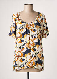 Blouse imprimé fleurs manches courtes beige LA FIANCÉE femme