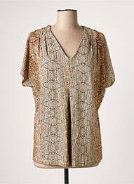 T-shirt imprimé fantaisie manches courtes beige CISO femme