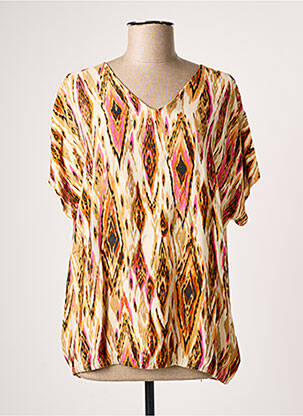 Blouse manches courtes manches courtes beige CISO femme