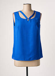 Top col carré sans manche bleu GREGORY PAT femme
