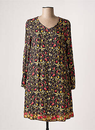 Robe courte coupe évasée manches longues noir AGATHE & LOUISE femme