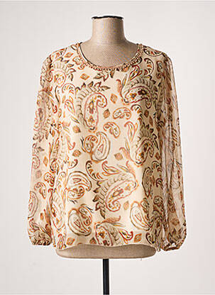 Blouse fermeture boutonnée au dos manches longues beige COMME ÇA femme